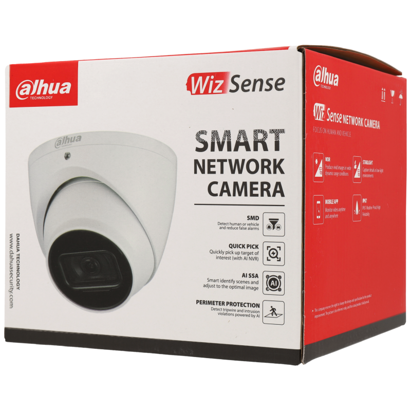 Dahua oogbol ronde bewakingscamera starlight 5MP met slimme AI functies