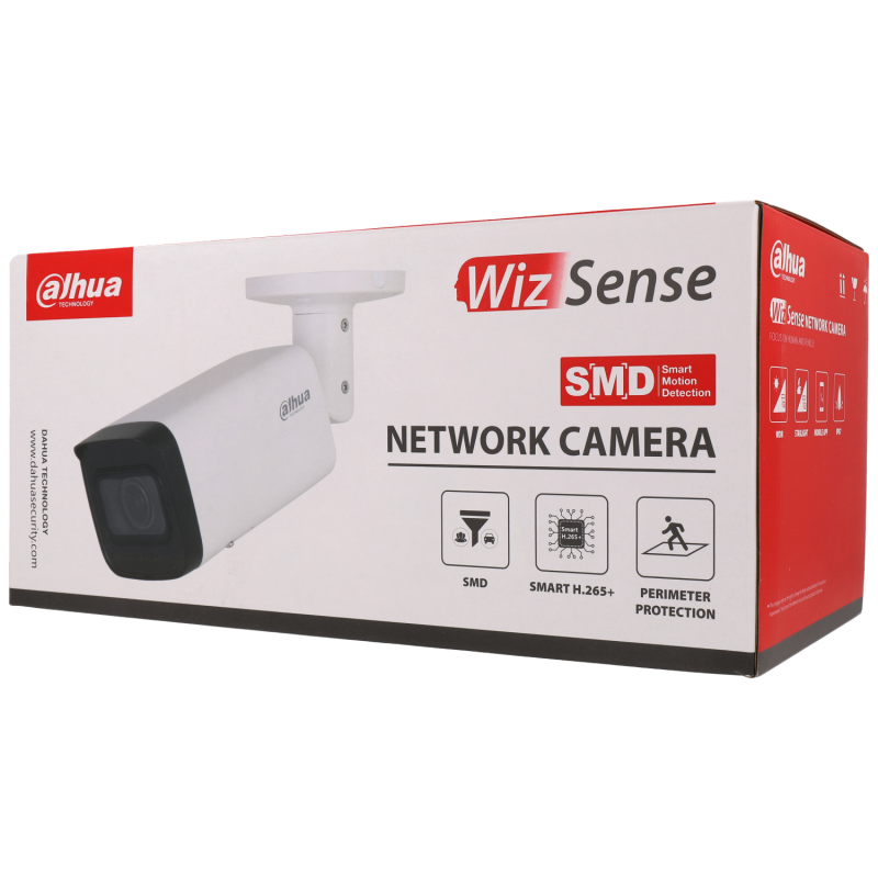 Dahua bullet camera, PoE, 2MP, WDR, AI, starlight, Mic, opname, 60m nacht