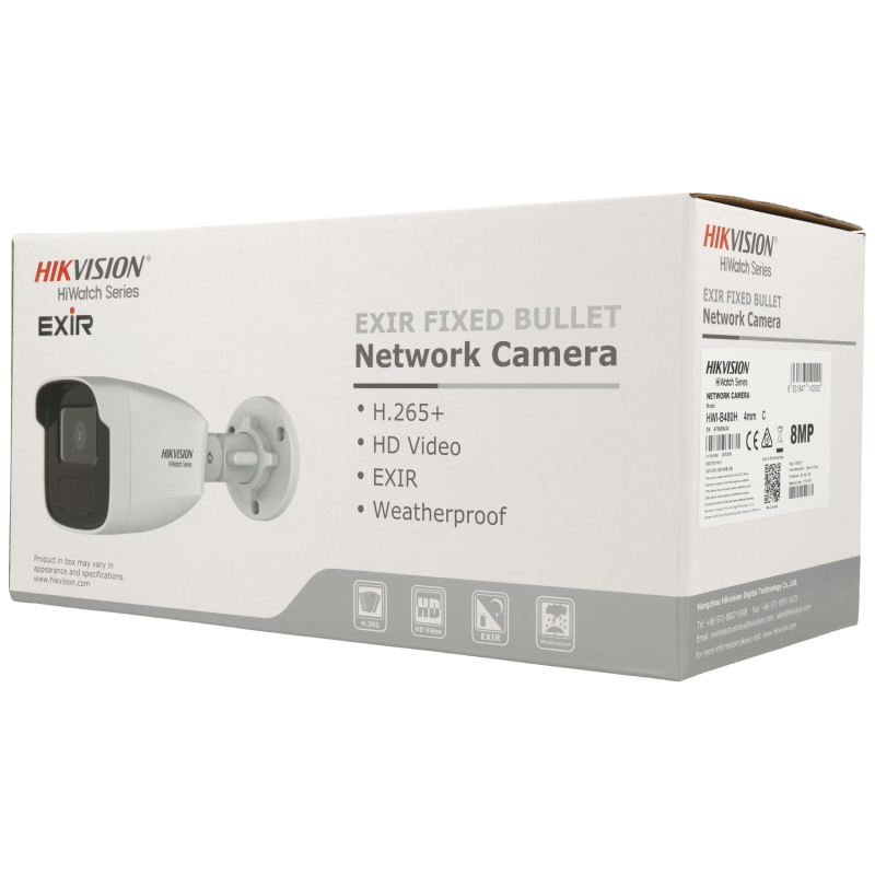 Hikvision hi-watch 4K bullet IP-camera 120 graden kijkhoek vast