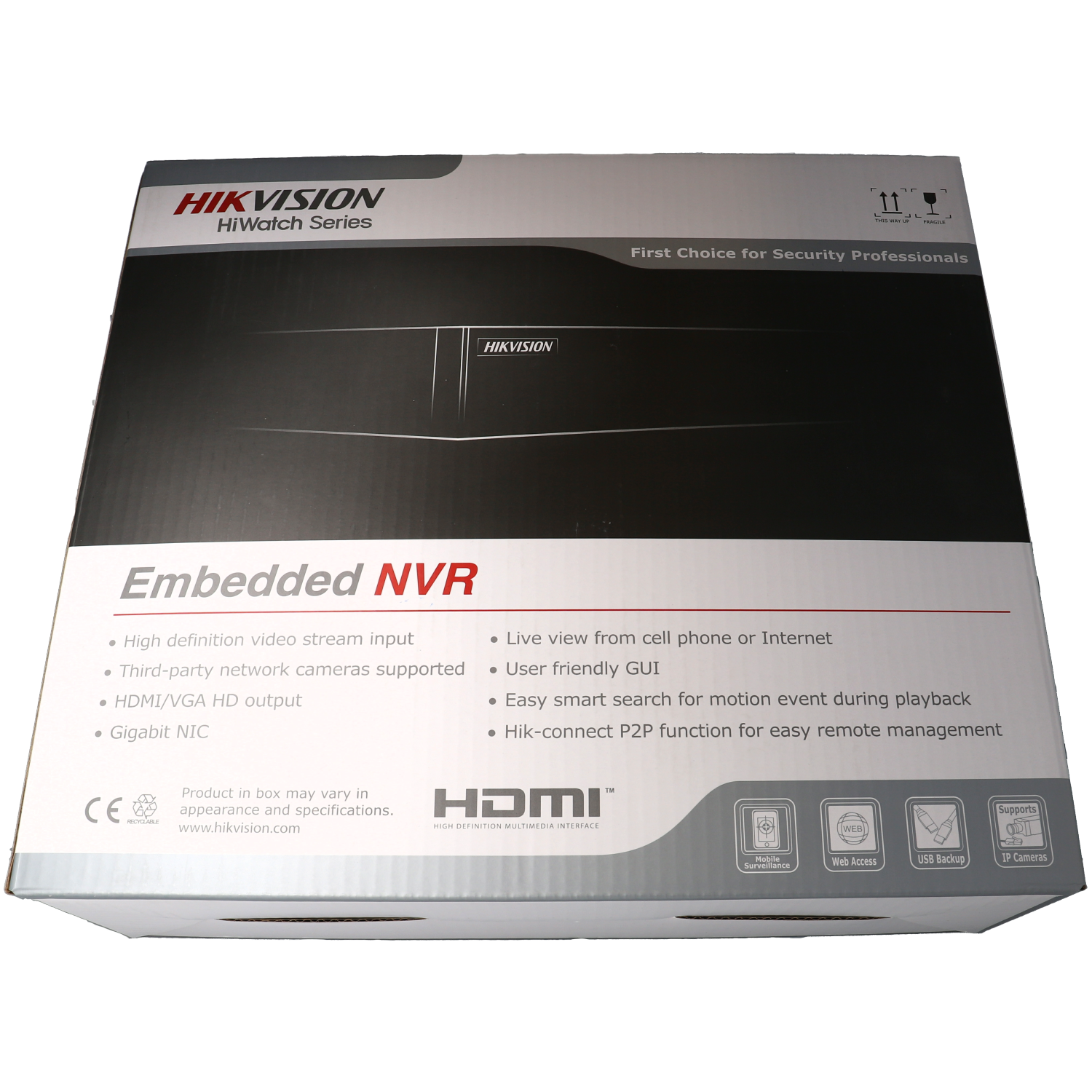 Hikvision camera recorder 8MP 8 kanalen zonder PoE 4K hmdi
