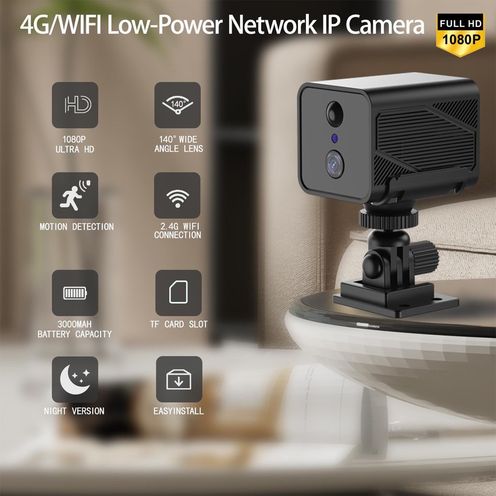 4G pro camera 140 graden dag-nachtzicht, 3 maanden standby, audio, opname