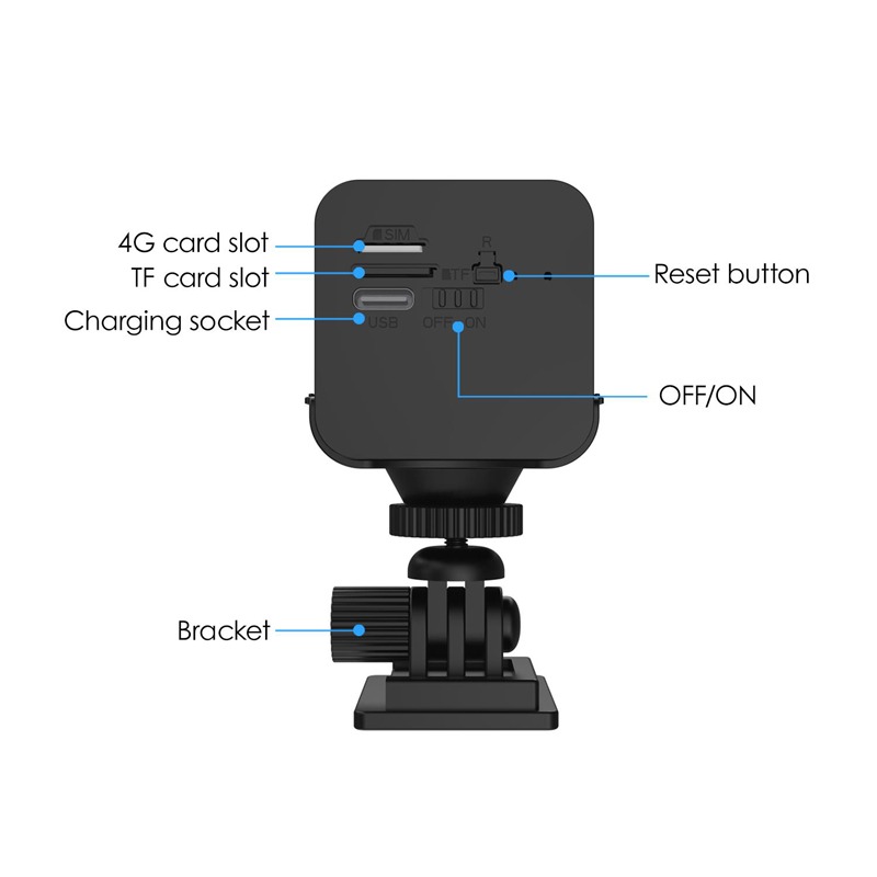 4G pro camera 140 graden dag-nachtzicht, 3 maanden standby, audio, opname