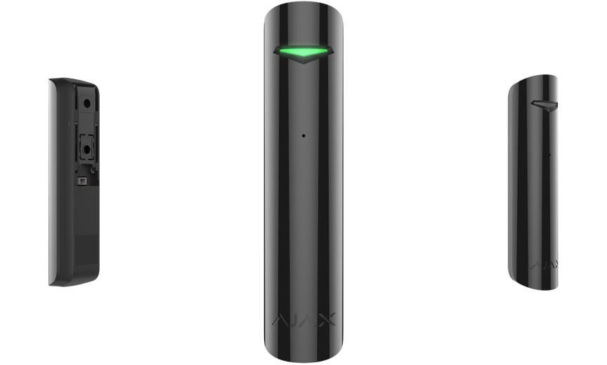 GlassProtect glasbreuksensor van ajax zwart, Negeert bliksem, draaloos