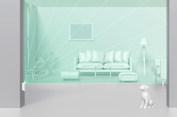 ajax bewegingssensor MotionProtect Curtain wit, Huisdiervriendelijk, draadloos