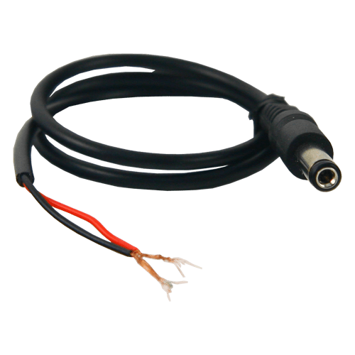 Beveiligingscamera dc kabeltje vrouw plus en min draadjes zelf connect