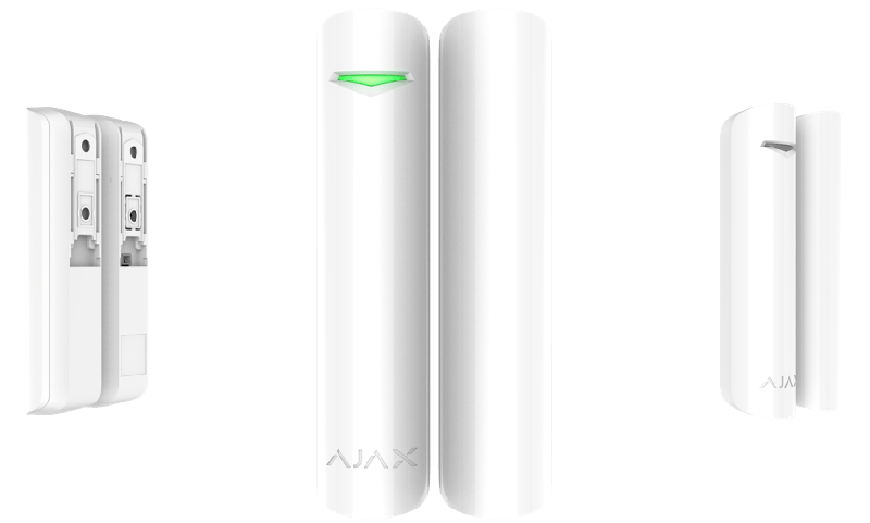 DoorProtect magneetcontact wit van ajax, Communiceert op 1.2 km, werkt als zender voor derde