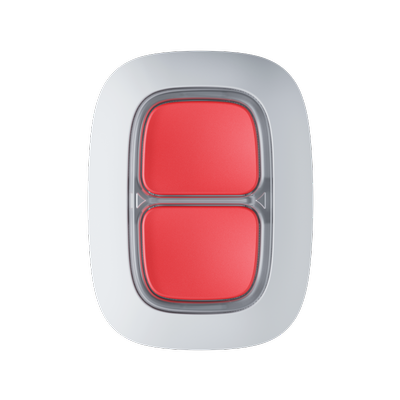 witte DoubleButton van ajax met 2 knoppen, ondersteund dubbel alarmbevestiging