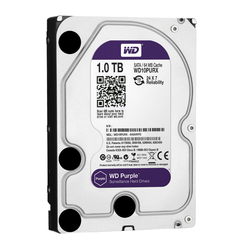 Western digital purple surveillance harddisk 1TB - 1000GB