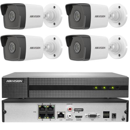 Hikvision Turbo IP set 4x camera PoE NVR 2MP en 1TB opname