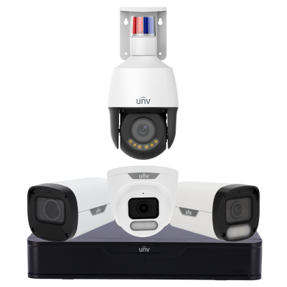 Camerapakket met wegjaag functie speeddome, 2x bullet en 1x dome IPcam set