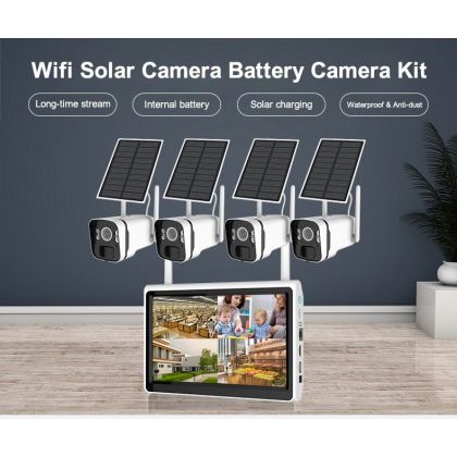 Vanguard zonnepaneel set met 4x batterij camera 2 weg audio en app