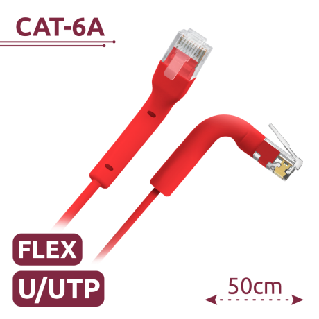 Safire CAT6A netwerkkabel 0.2m UTP TPE rood afbeelding