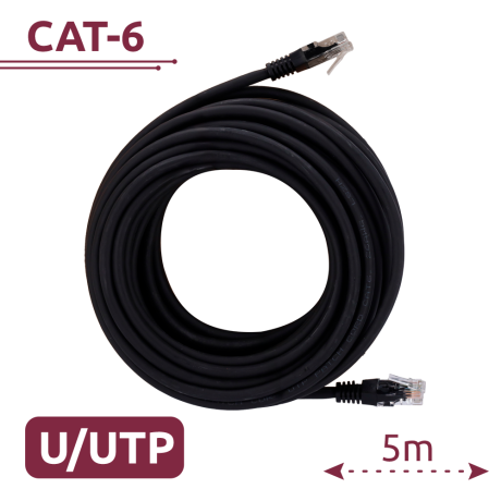 CAT6 netwerkkabel 5m UTP PVC zwart afbeelding
