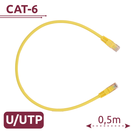 Safire CAT6 netwerkkabel 0.5m UTP LSZH geel afbeelding