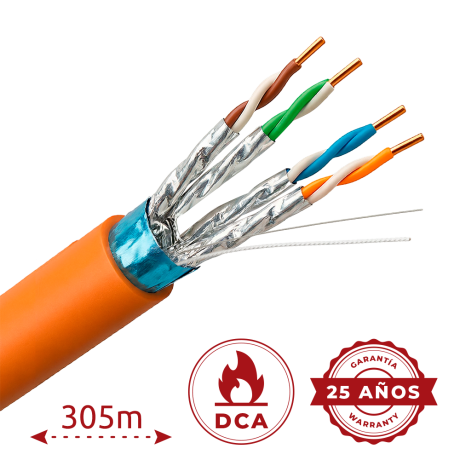 Uniview CAT6A netwerkkabel 305m F/FTP LSZH oranje afbeelding