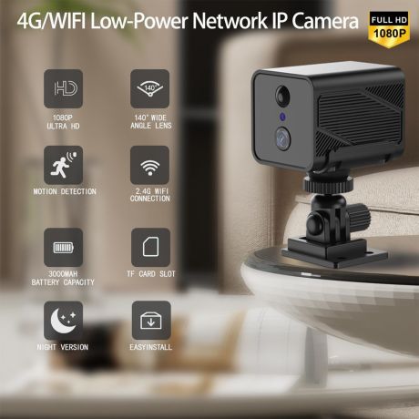 4G pro camera 140 graden dag-nachtzicht, 3 maanden standby, audio, opname