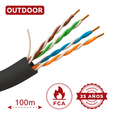 CAT5E netwerkkabel 100m UTP PE zwart afbeelding