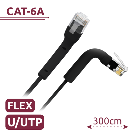 Safire CAT6A netwerkkabel 3m UTP TPE zwart afbeelding