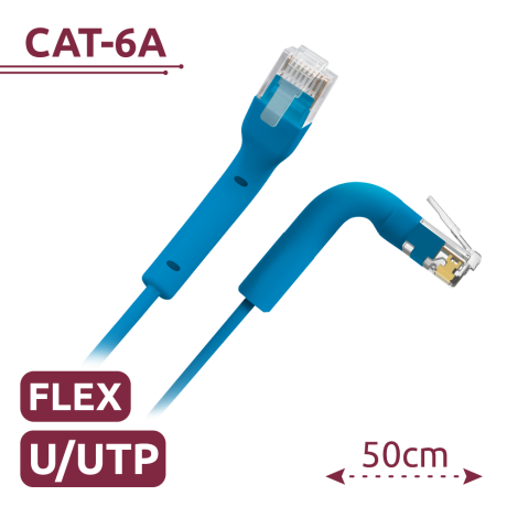 Safire CAT6A netwerkkabel 0.5m UTP TPE azul afbeelding