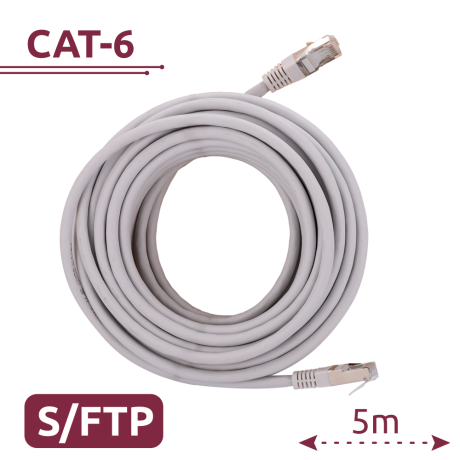 Safire CAT6A netwerkkabel 5m S/FTP LSZH wit/grijs afbeelding