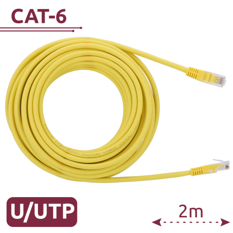 Safire CAT6 netwerkkabel 2m UTP LSZH geel afbeelding