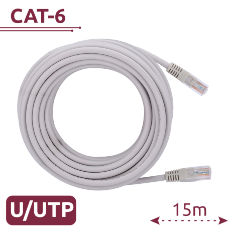 Safire CAT6 netwerkkabel 15m UTP LSZH wit/grijs afbeelding
