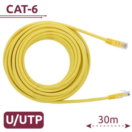 Safire CAT6 netwerkkabel 30m UTP LSZH geel afbeelding