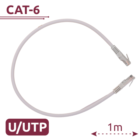 Safire CAT6 netwerkkabel 1m UTP LSZH wit/grijs afbeelding