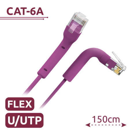 Safire CAT6A netwerkkabel 1.5m UTP TPE paars afbeelding