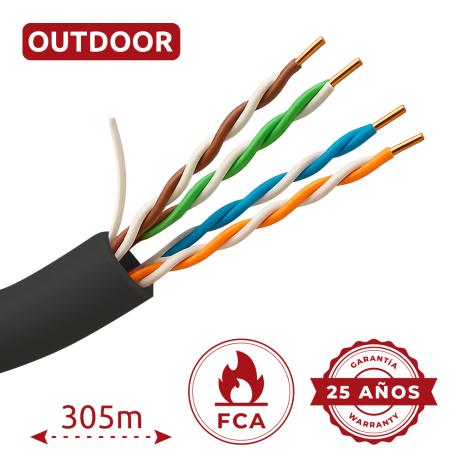 UNIVIEW CAT5E netwerkkabel 305m UTP PE zwart afbeelding