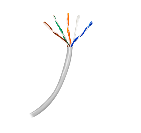 Safire CAT5E netwerkkabel 100m UTP PVC wit/grijs afbeelding