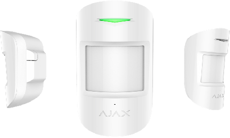 CombiProtect witte bewegingssensor van ajax met glasbreek, nauwkeurige detectie bij hitte, levensduur van 5 jaar