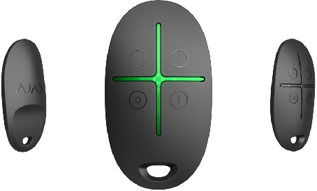 Ajax SpaceControl  afstandsbediening in zwart, licht indicatie, paniekknop, nachtstand