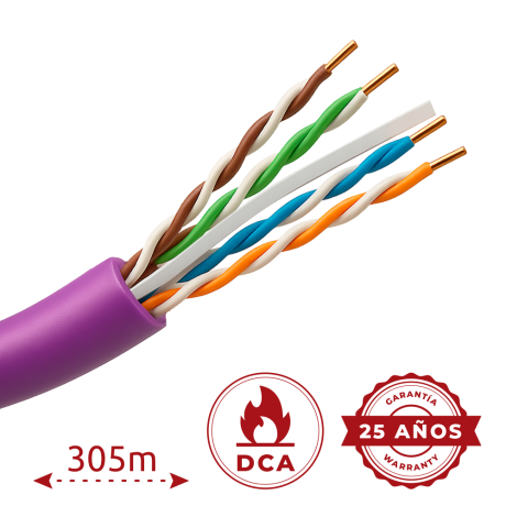 Safire CAT6 netwerkkabel 305m UTP LSZH paars afbeelding