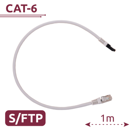 Safire CAT6A netwerkkabel 1m S/FTP LSZH wit/grijs afbeelding