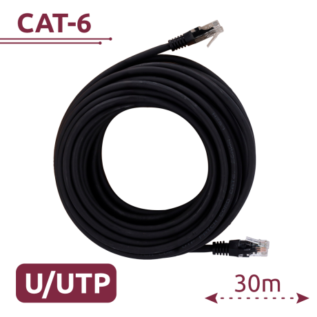 Safire CAT6 netwerkkabel 30m UTP LSZH zwart afbeelding