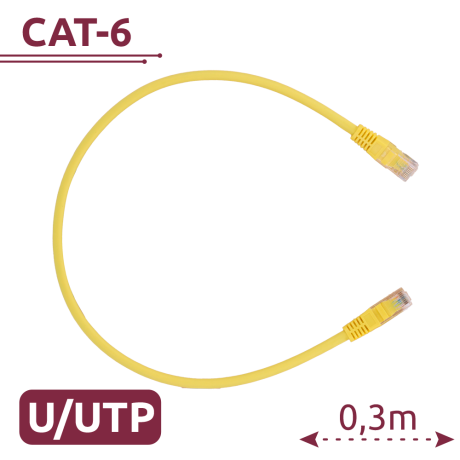 Safire CAT6 netwerkkabel 0.3m UTP LSZH geel afbeelding