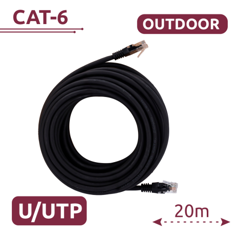Safire CAT6 netwerkkabel 20m UTP PE zwart afbeelding
