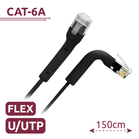 Safire CAT6A netwerkkabel 1.5m UTP TPE zwart afbeelding