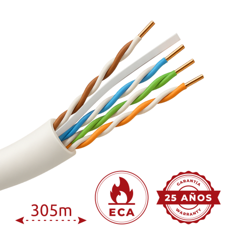 Safire CAT6 netwerkkabel 305m UTP PVC wit/grijs afbeelding