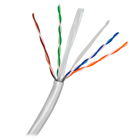 Safire CAT6 netwerkkabel 100m UTP PVC wit/grijs afbeelding