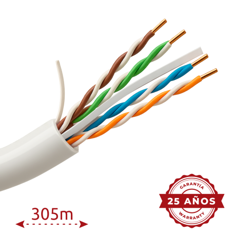 Uniview CAT6A netwerkkabel 305m UTP LSZH wit/grijs afbeelding