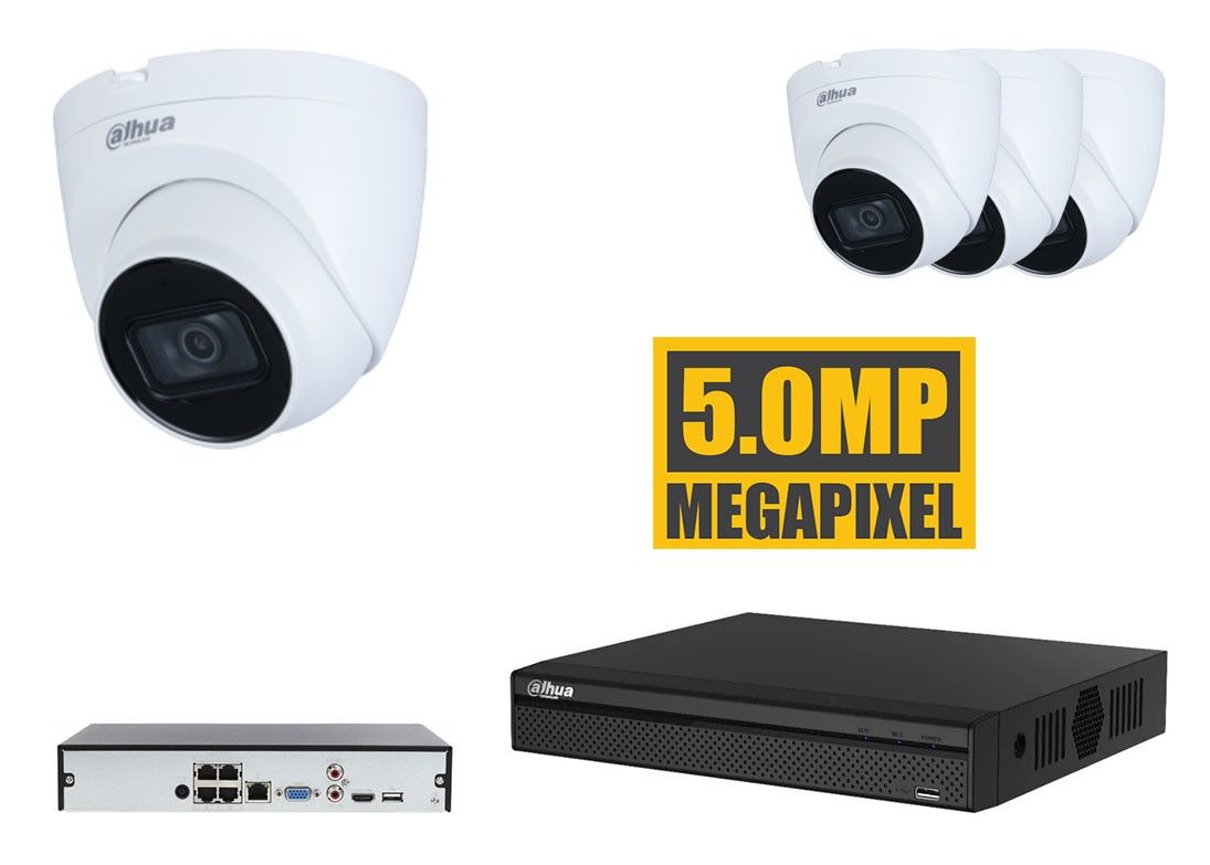 Dahua beveiligingscamera set met Starlight en 5MP beeld dome beveiligingscamera