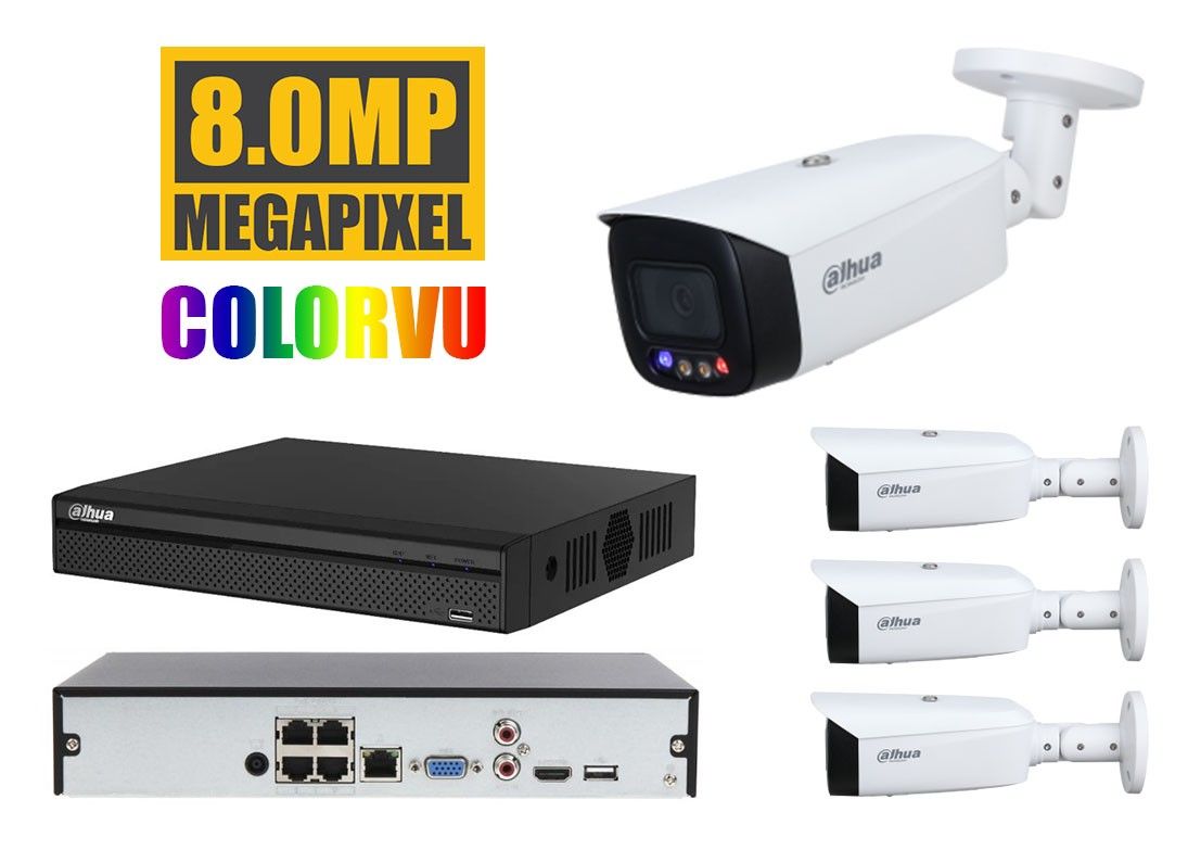 Dahua ColorVU set met 8MP, microfoon, speaker, alarm en nog veel meer