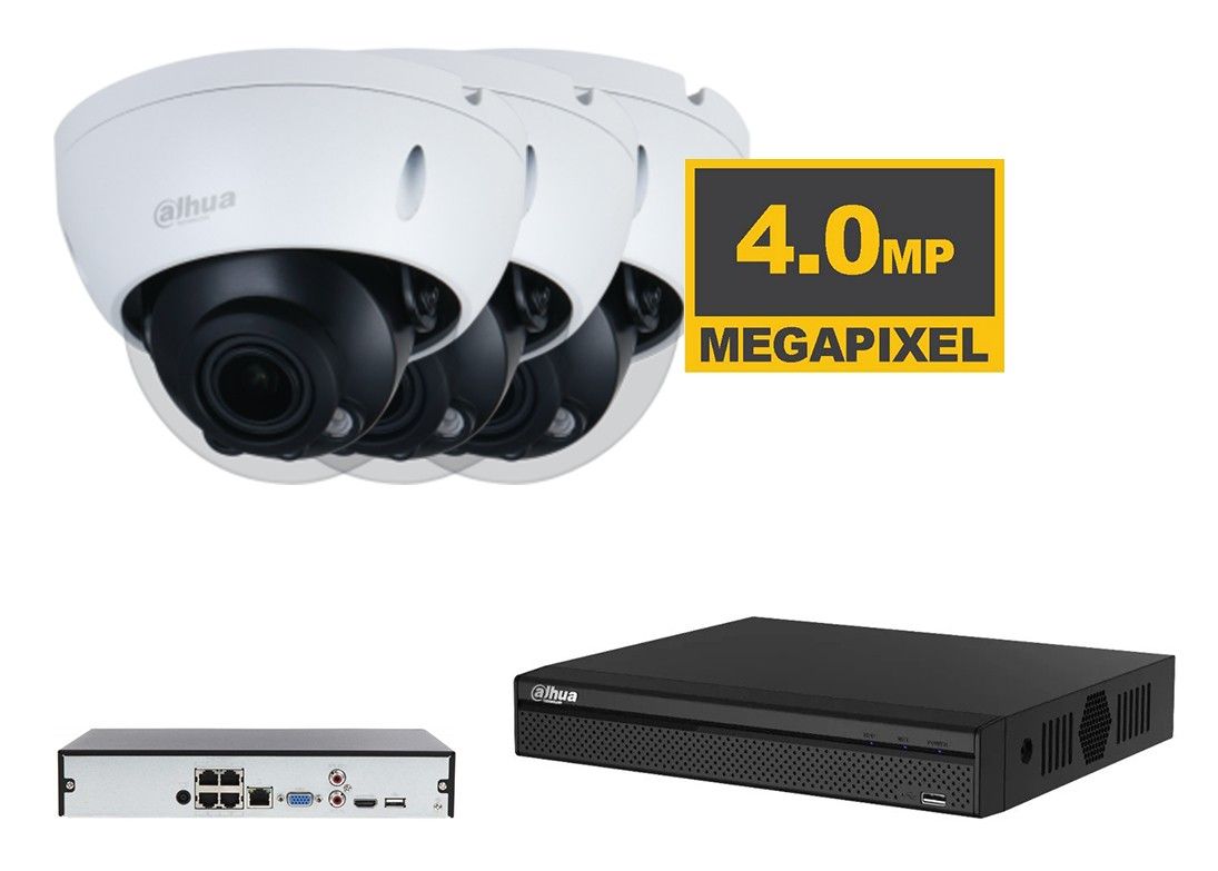 Dahua complete bewakingscamera set, 3x vandaalbestendig met 4MP en Starlight