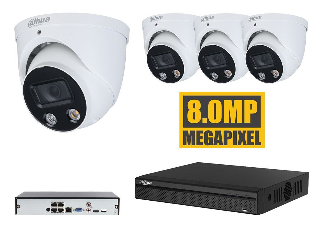Dahua IP bewakingscamera set met 8MP(4K) resolutie en Starlight nachtzicht