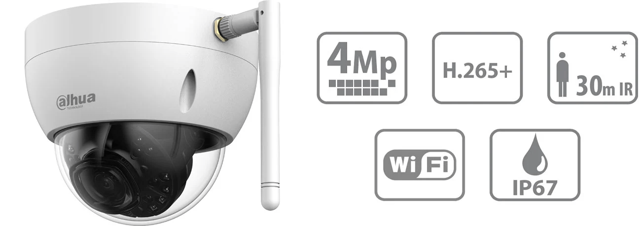 Dahua IPC-HDBW1435E-W-S2 wifi ip camera met sd kaart opname