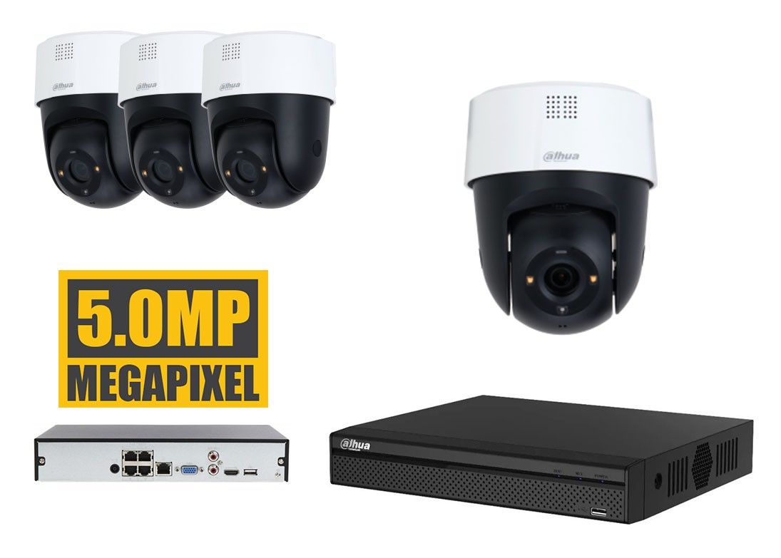 Dahua PanTilt IP set met 5MP resolutie en 2-weg audio en 3 nachtmodus