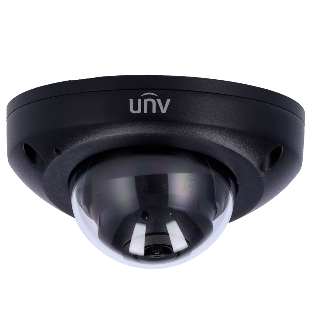 8MP UNV camerabeveiliging set plat mini vandaalbestendige camera zwart