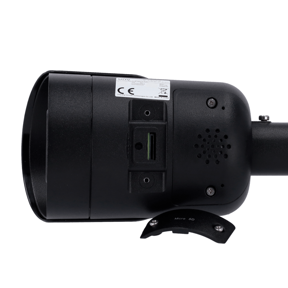 UNV bullet IP camera 4 mp met mic en speaker zwarte kleur UV-IPC2124LE-ADF28KMC-WL-BLACK
